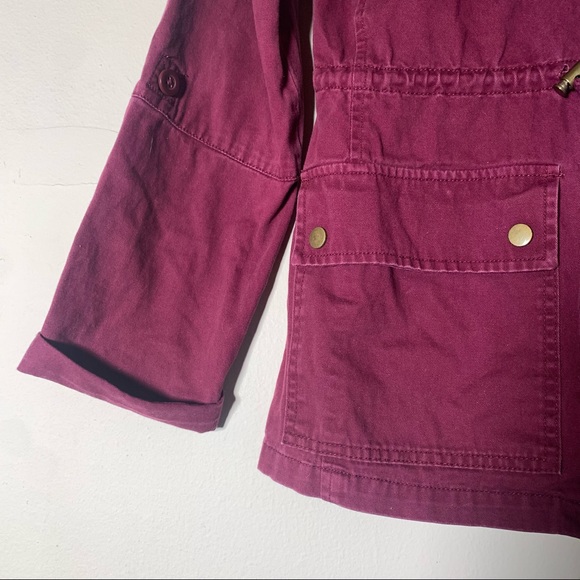 Arizona Jean company maroon burgundy red military utility jacket sz m like new - Picture 2 of 9